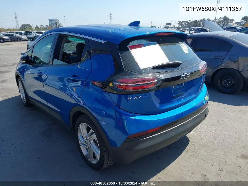 2023 Chevrolet Bolt Ev Fwd 1Lt VIN: 1G1FW6S0XP4111367 Lot: 40502059