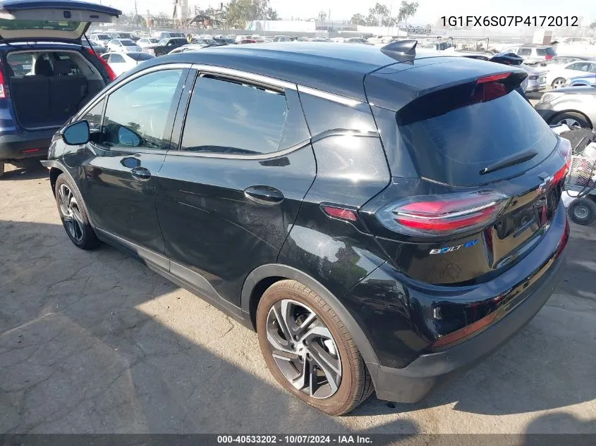 2023 Chevrolet Bolt Ev 2Lt VIN: 1G1FX6S07P4172012 Lot: 40533202