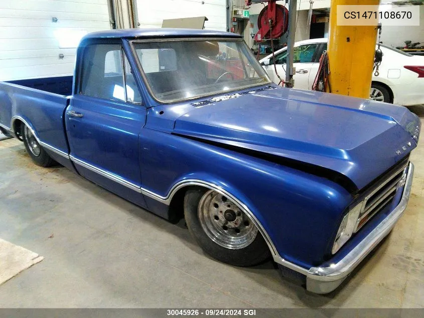 1967 Chevrolet C10 VIN: CS1471108670 Lot: 30045926