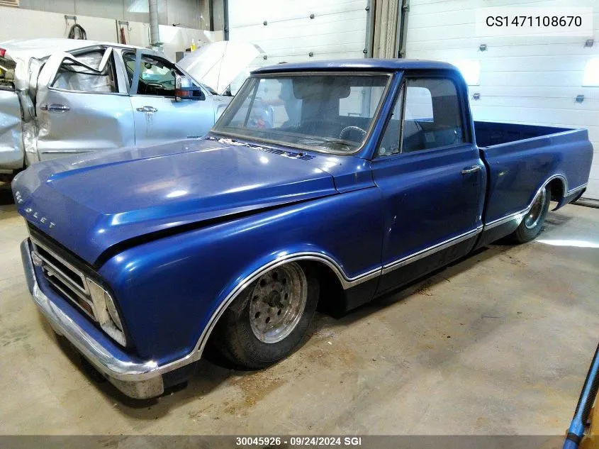 1967 Chevrolet C10 VIN: CS1471108670 Lot: 30045926