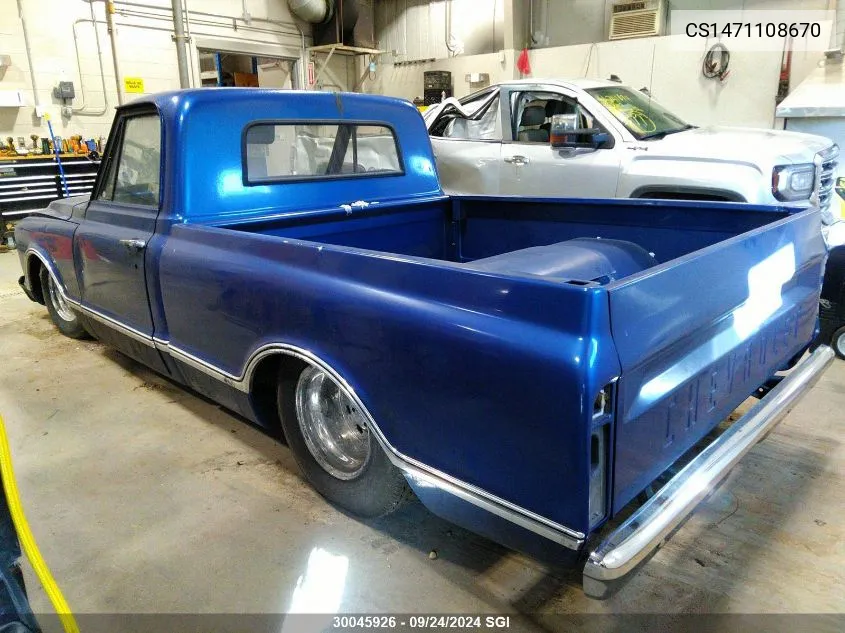 1967 Chevrolet C10 VIN: CS1471108670 Lot: 30045926