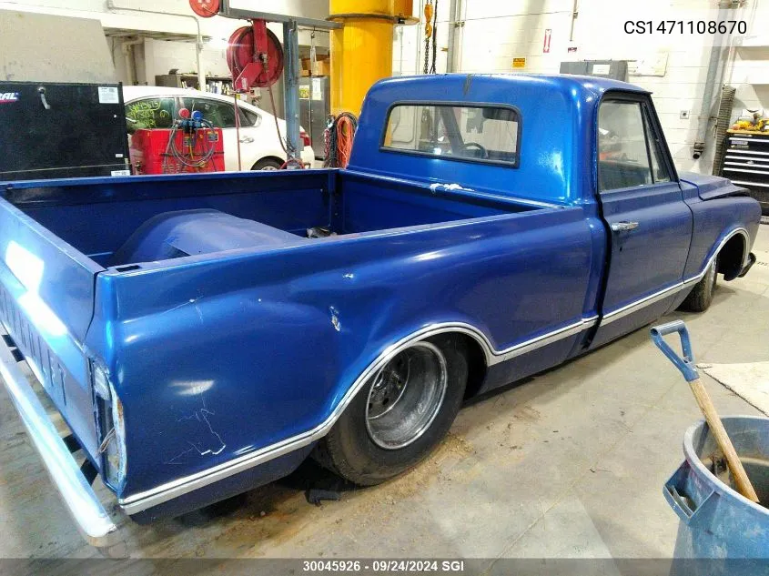 1967 Chevrolet C10 VIN: CS1471108670 Lot: 30045926