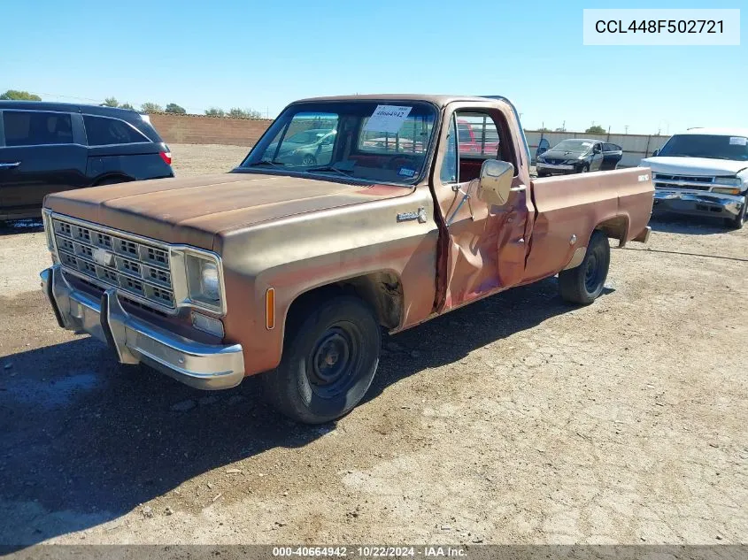 1978 Chevrolet C10 VIN: CCL448F502721 Lot: 40664942