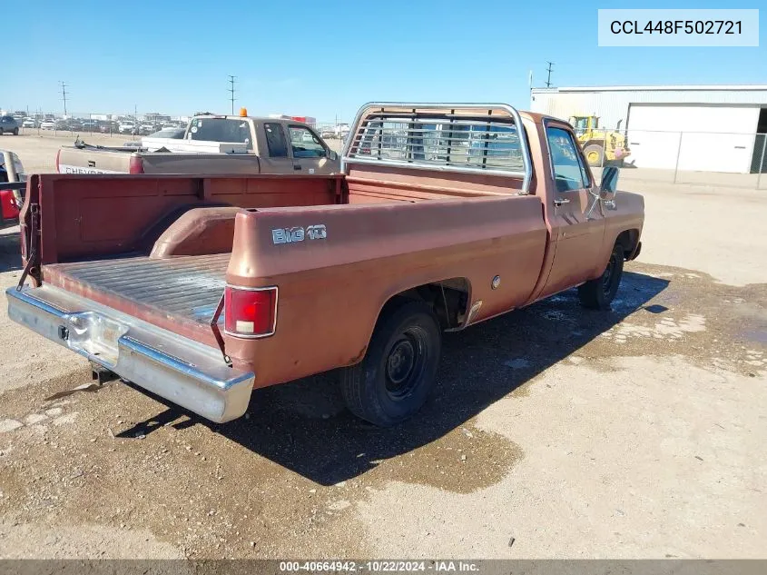 1978 Chevrolet C10 VIN: CCL448F502721 Lot: 40664942