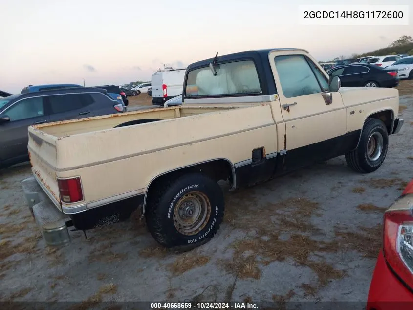 2GCDC14H8G1172600 1986 Chevrolet C10