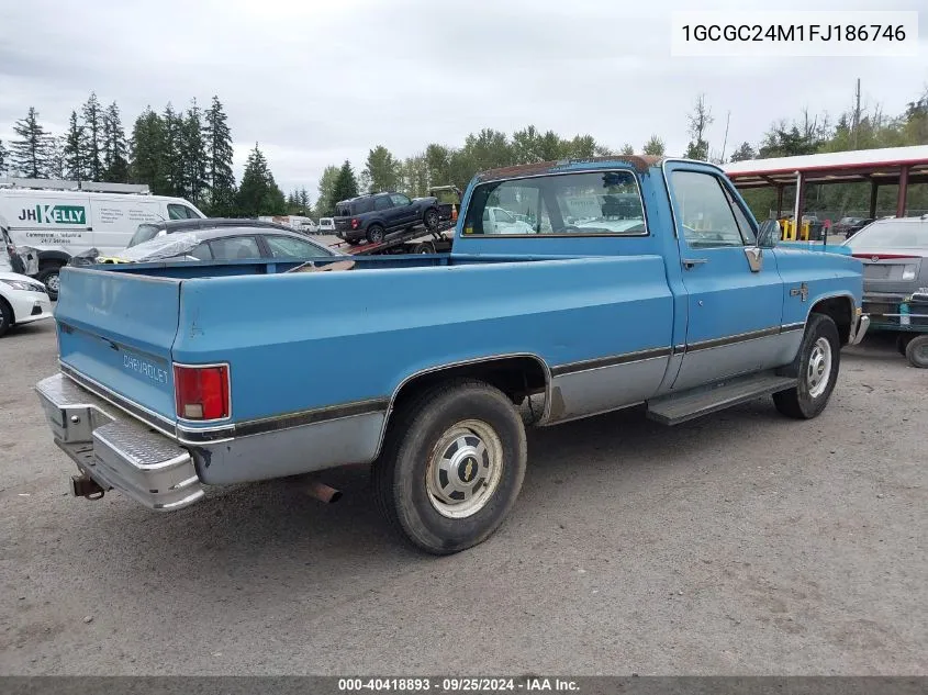 1985 Chevrolet C20 VIN: 1GCGC24M1FJ186746 Lot: 40418893