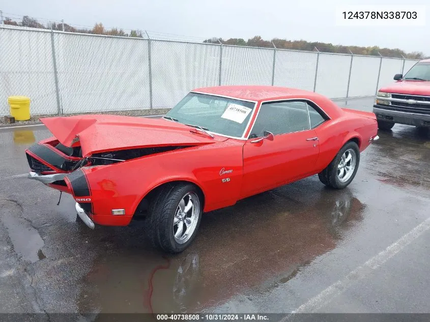 1968 Chevrolet Camaro VIN: 124378N338703 Lot: 40738508