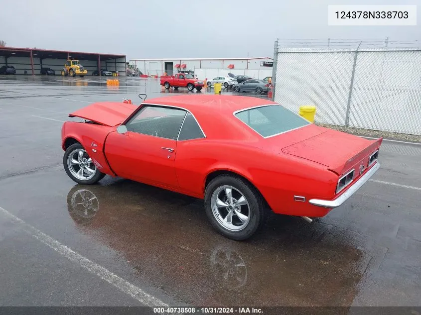 1968 Chevrolet Camaro VIN: 124378N338703 Lot: 40738508