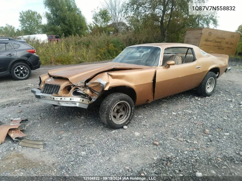 1977 Chevrolet Camaro VIN: 1Q87V7N558832 Lot: 12104922