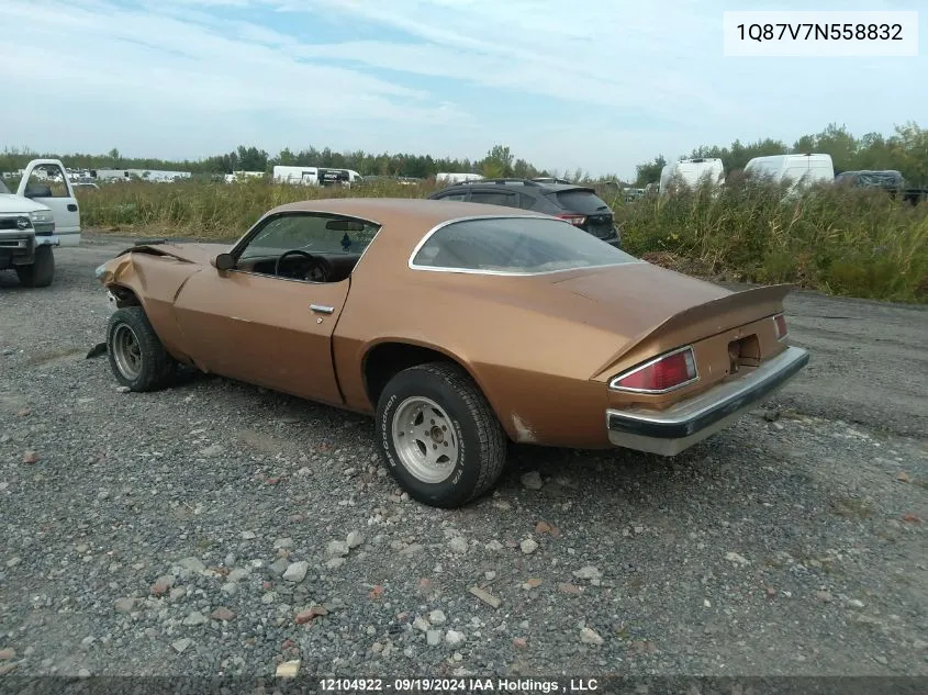 1977 Chevrolet Camaro VIN: 1Q87V7N558832 Lot: 12104922