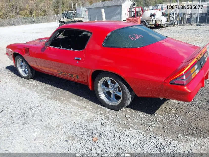 1978 Chevrolet Camaro VIN: 1Q87L8N535077 Lot: 40724860