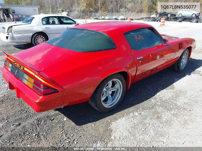 1978 Chevrolet Camaro VIN: 1Q87L8N535077 Lot: 40724860