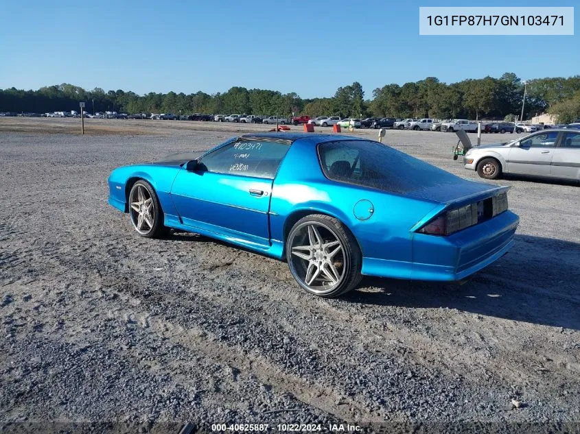 1986 Chevrolet Camaro VIN: 1G1FP87H7GN103471 Lot: 40625887