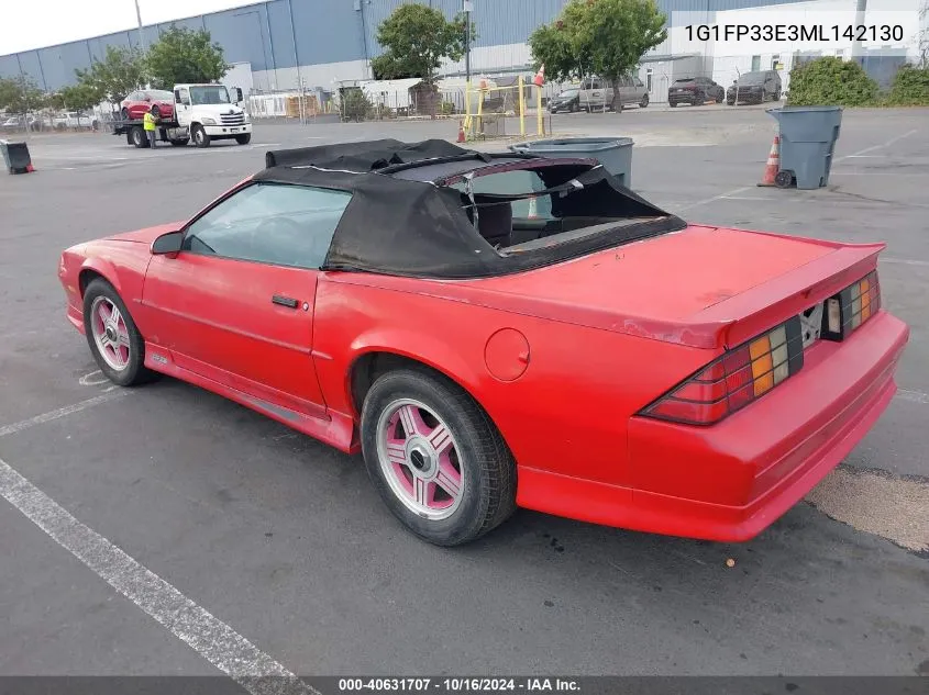 1991 Chevrolet Camaro Rs VIN: 1G1FP33E3ML142130 Lot: 40631707