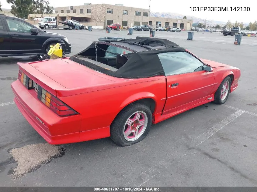 1991 Chevrolet Camaro Rs VIN: 1G1FP33E3ML142130 Lot: 40631707