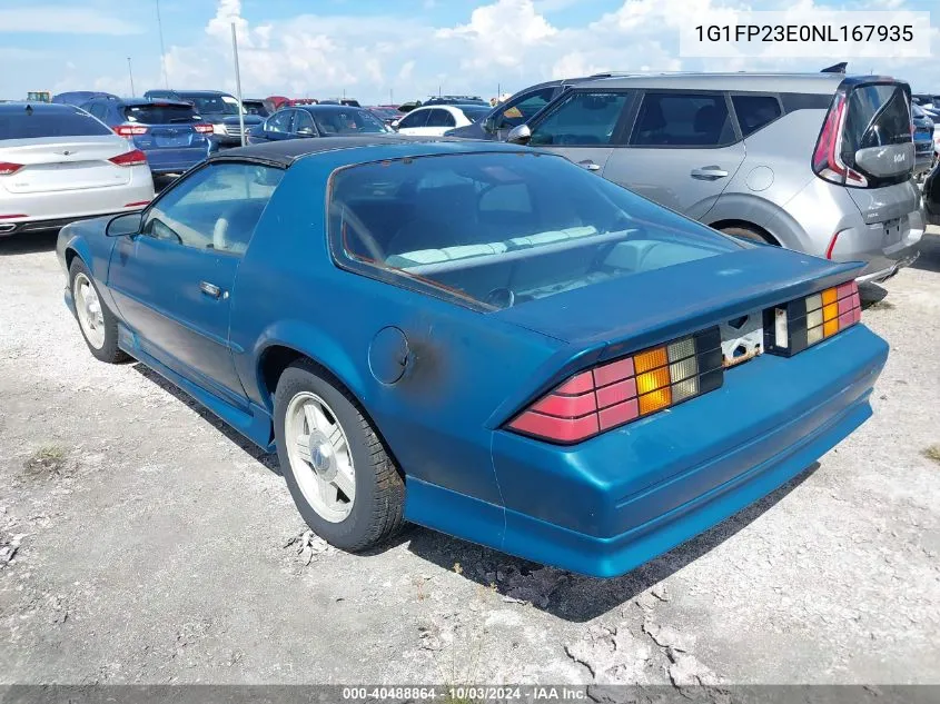 1992 Chevrolet Camaro Rs VIN: 1G1FP23E0NL167935 Lot: 40488864