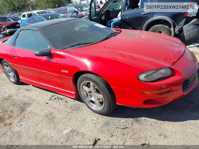 1998 Chevrolet Camaro Z28 VIN: 2G1FP22GXW2149270 Lot: 40615134