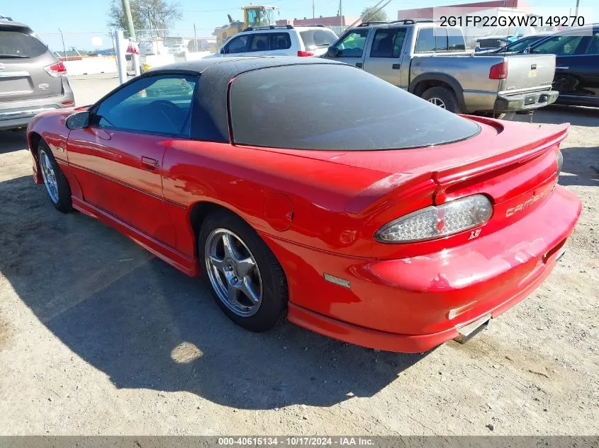 1998 Chevrolet Camaro Z28 VIN: 2G1FP22GXW2149270 Lot: 40615134