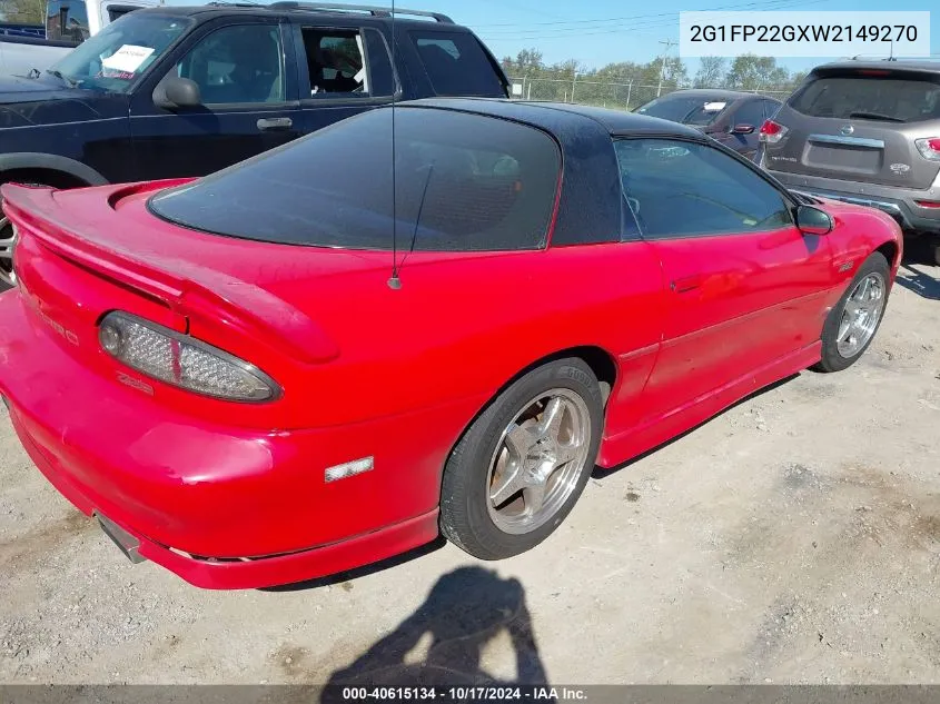 1998 Chevrolet Camaro Z28 VIN: 2G1FP22GXW2149270 Lot: 40615134