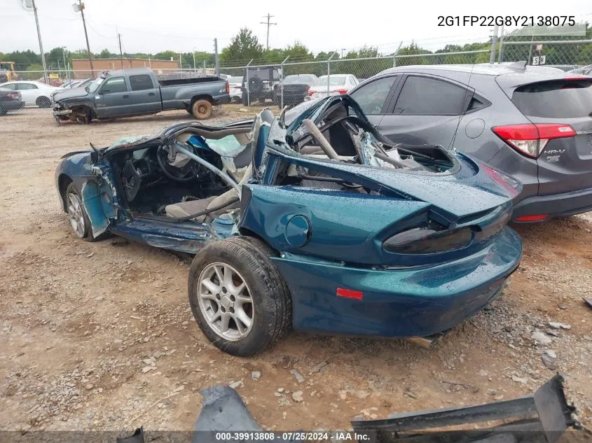 2000 Chevrolet Camaro Z28 VIN: 2G1FP22G8Y2138075 Lot: 39913808