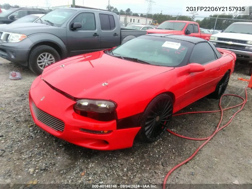 2000 Chevrolet Camaro Z28 VIN: 2G1FP22G6Y2157935 Lot: 40148746