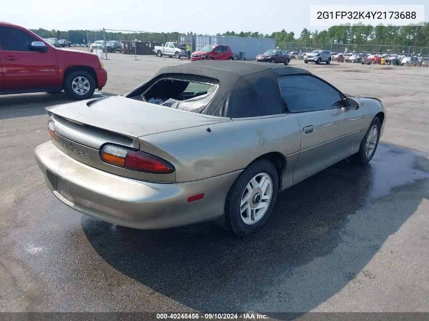 2000 Chevrolet Camaro VIN: 2G1FP32K4Y2173688 Lot: 40248456