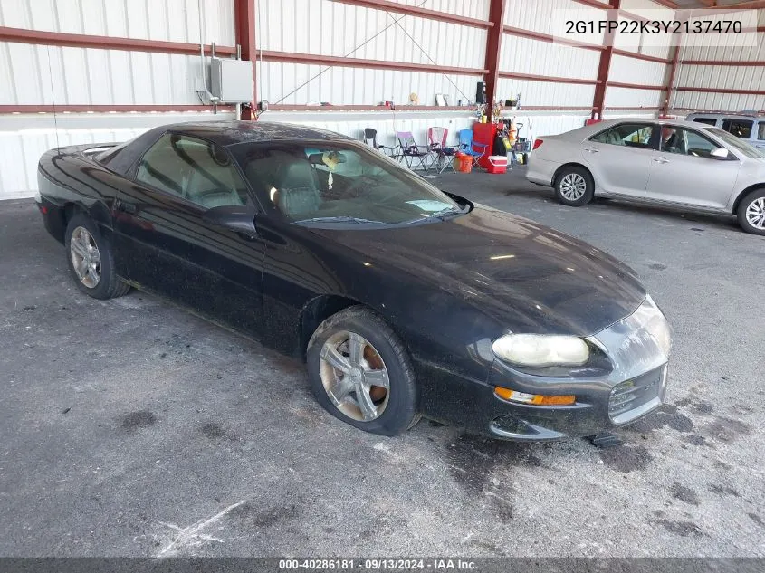 2000 Chevrolet Camaro VIN: 2G1FP22K3Y2137470 Lot: 40286181