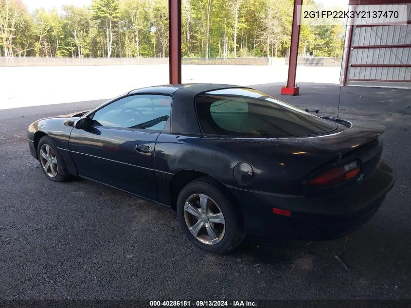 2000 Chevrolet Camaro VIN: 2G1FP22K3Y2137470 Lot: 40286181