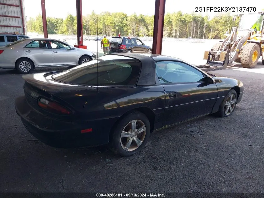 2000 Chevrolet Camaro VIN: 2G1FP22K3Y2137470 Lot: 40286181