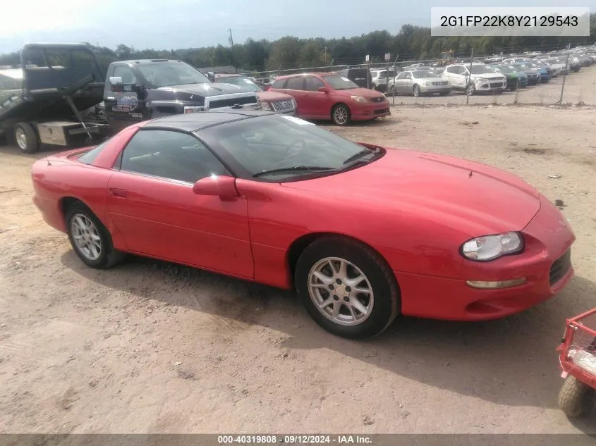 2000 Chevrolet Camaro VIN: 2G1FP22K8Y2129543 Lot: 40319808