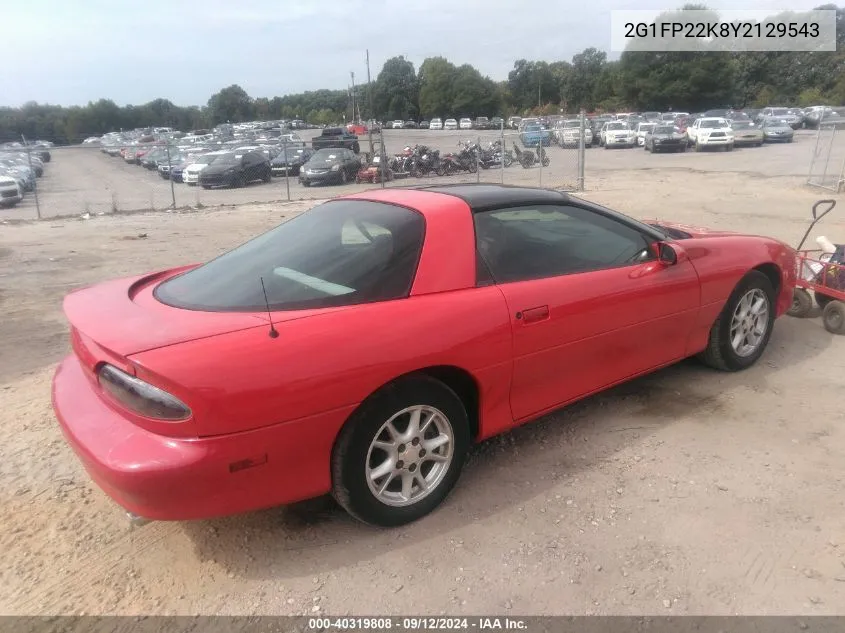 2000 Chevrolet Camaro VIN: 2G1FP22K8Y2129543 Lot: 40319808