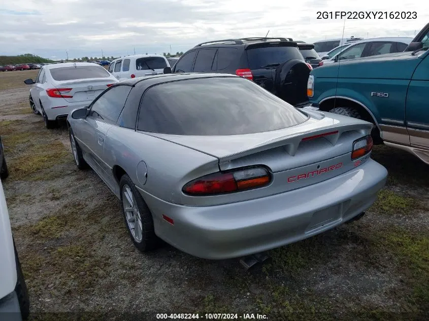 2000 Chevrolet Camaro Z28 VIN: 2G1FP22GXY2162023 Lot: 40482244