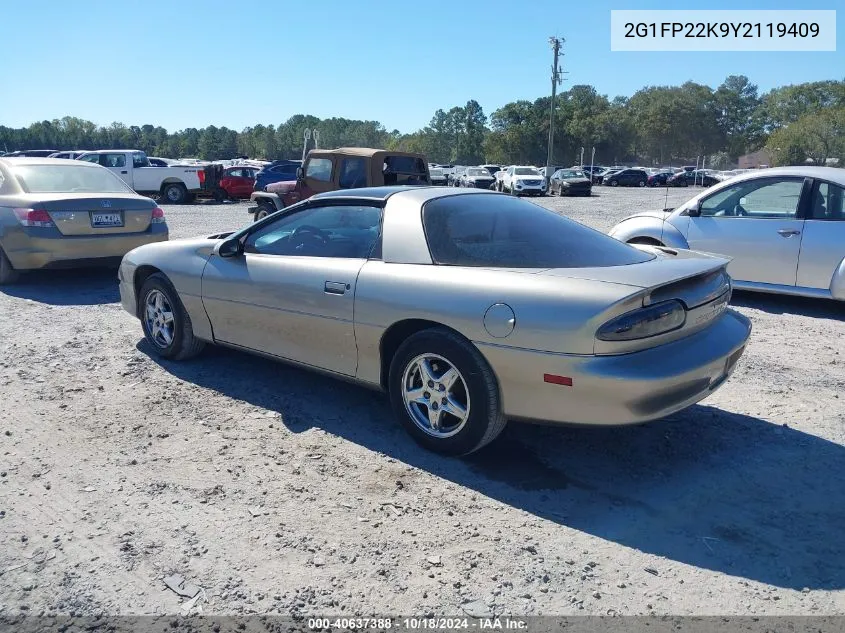 2000 Chevrolet Camaro VIN: 2G1FP22K9Y2119409 Lot: 40637388