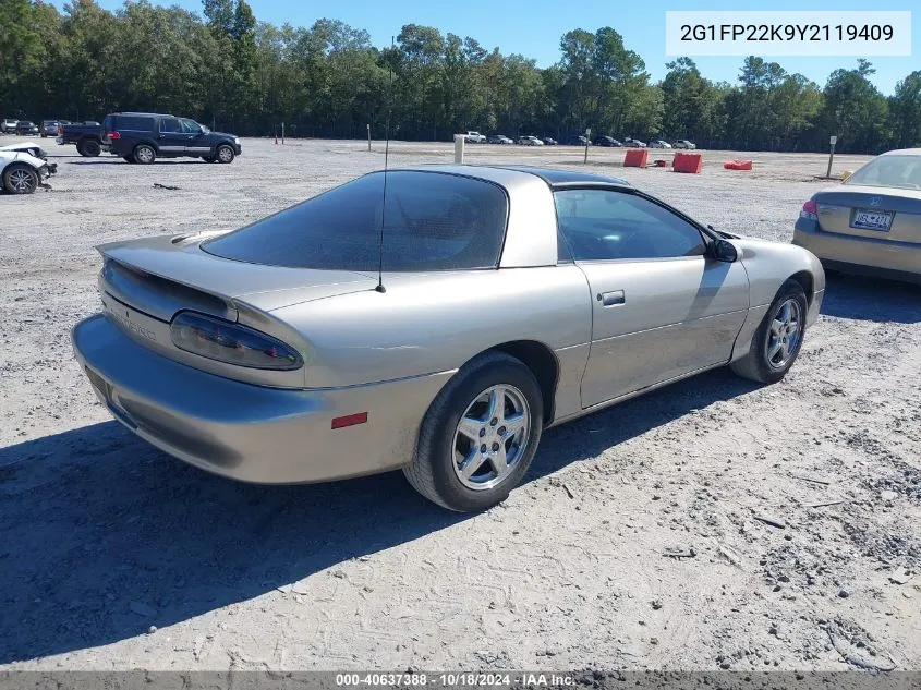 2000 Chevrolet Camaro VIN: 2G1FP22K9Y2119409 Lot: 40637388