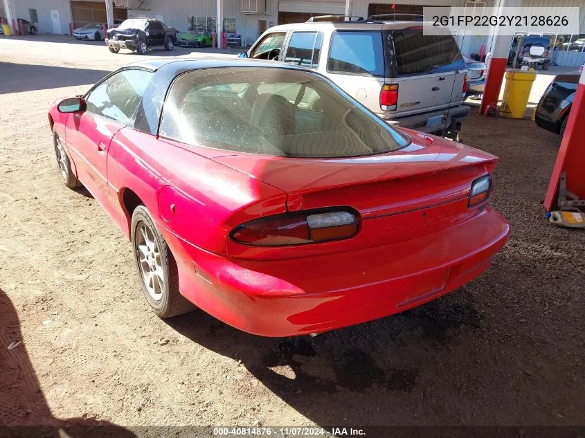 2000 Chevrolet Camaro Z28 VIN: 2G1FP22G2Y2128626 Lot: 40814876