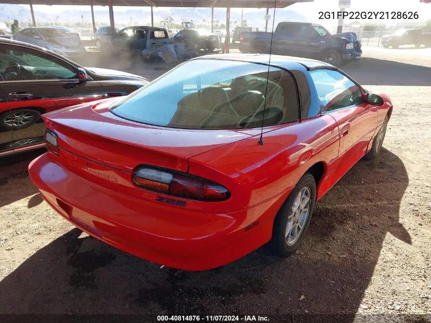 2000 Chevrolet Camaro Z28 VIN: 2G1FP22G2Y2128626 Lot: 40814876