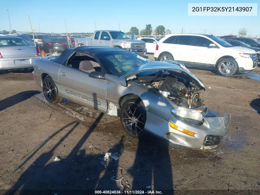 2000 Chevrolet Camaro VIN: 2G1FP32K5Y2143907 Lot: 40824836