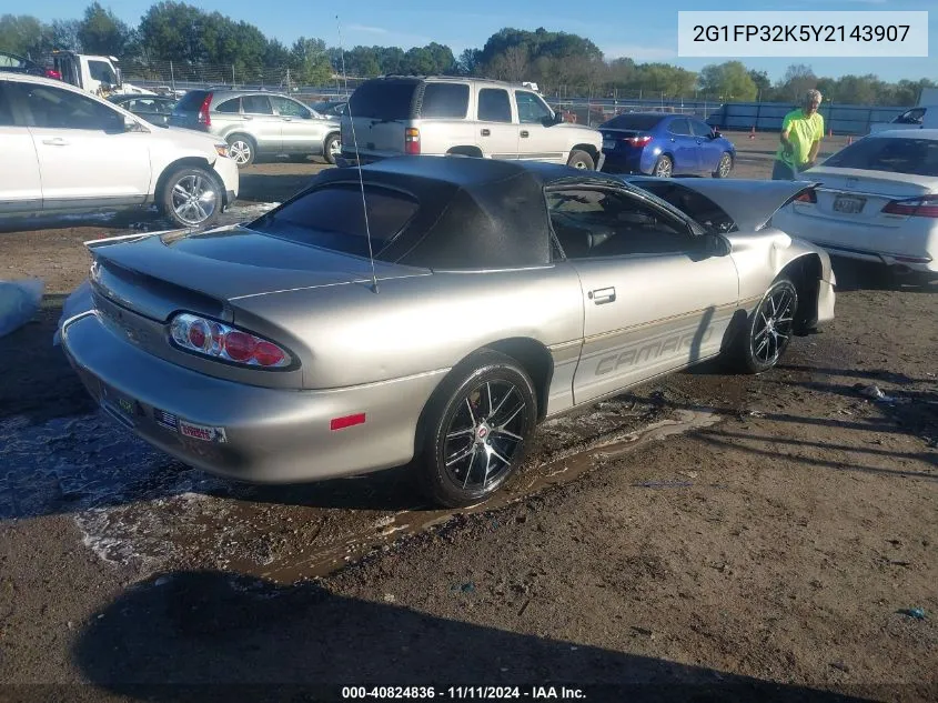 2000 Chevrolet Camaro VIN: 2G1FP32K5Y2143907 Lot: 40824836