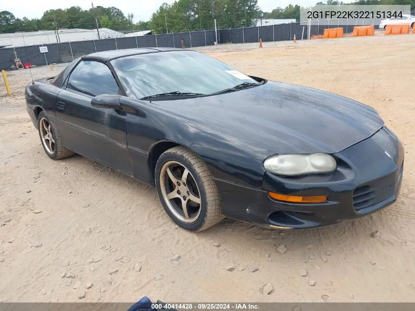 2002 Chevrolet Camaro VIN: 2G1FP22K322151344 Lot: 40414428