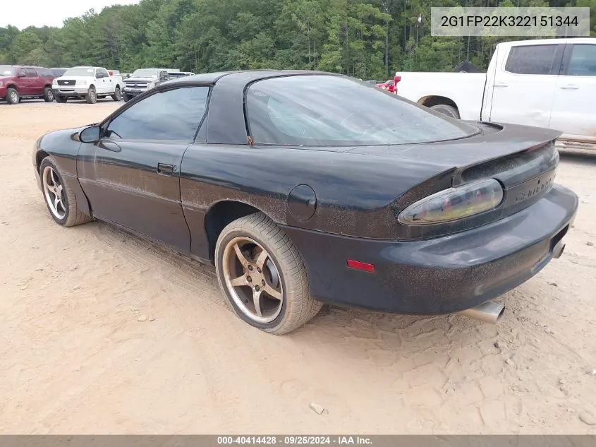 2002 Chevrolet Camaro VIN: 2G1FP22K322151344 Lot: 40414428