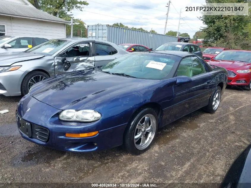 2002 Chevrolet Camaro VIN: 2G1FP22KX22101847 Lot: 40526934