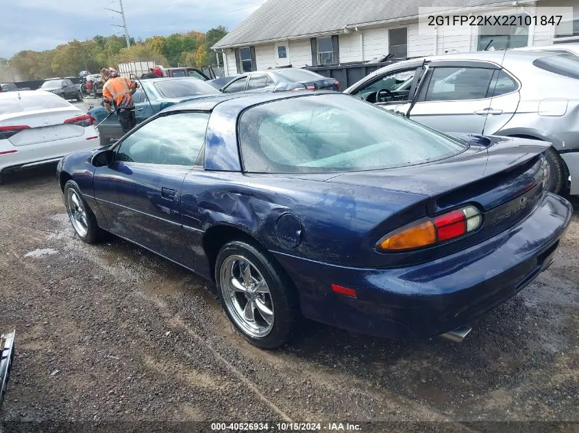 2002 Chevrolet Camaro VIN: 2G1FP22KX22101847 Lot: 40526934