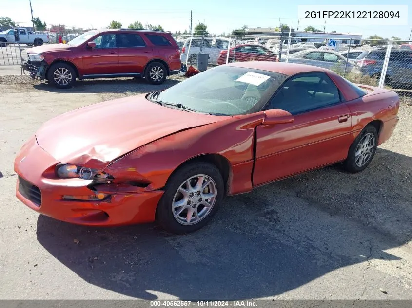 2002 Chevrolet Camaro VIN: 2G1FP22K122128094 Lot: 40562557