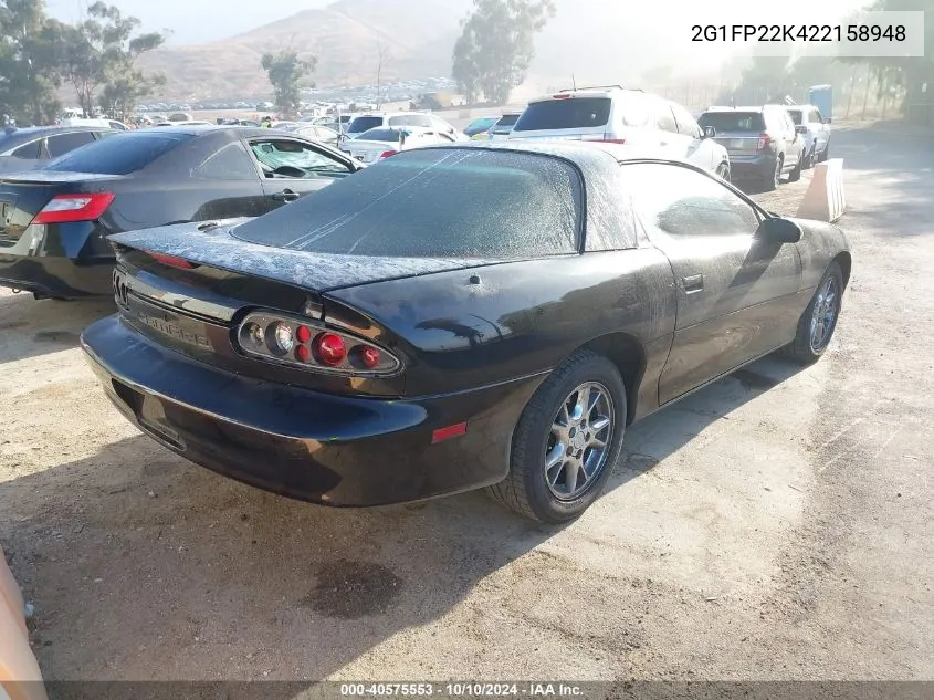 2002 Chevrolet Camaro VIN: 2G1FP22K422158948 Lot: 40575553