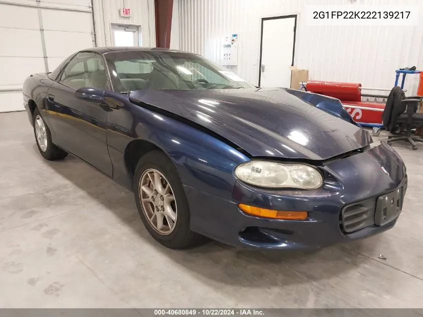 2002 Chevrolet Camaro VIN: 2G1FP22K222139217 Lot: 40680849