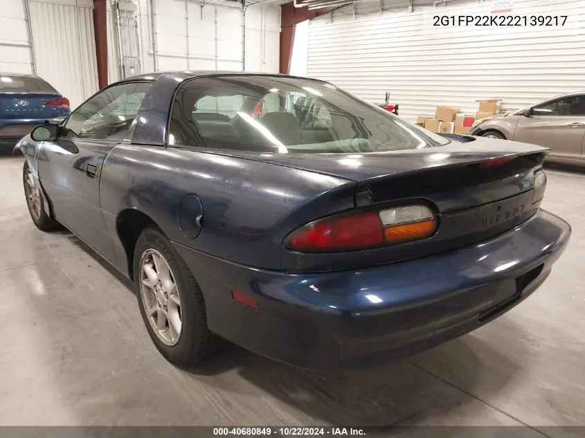 2002 Chevrolet Camaro VIN: 2G1FP22K222139217 Lot: 40680849