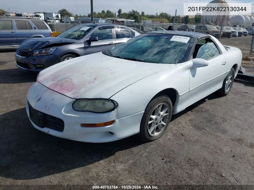 2002 Chevrolet Camaro VIN: 2G1FP22K822130344 Lot: 40703764