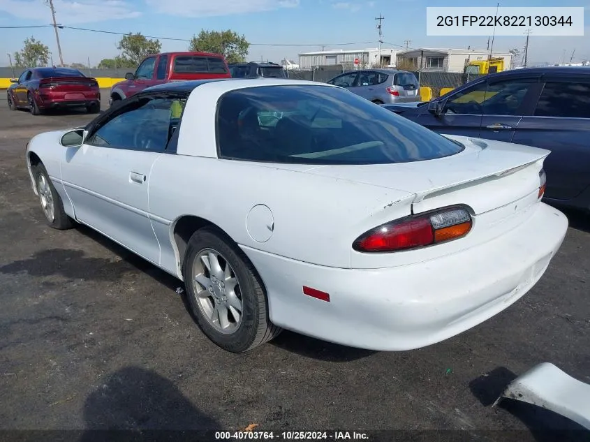 2002 Chevrolet Camaro VIN: 2G1FP22K822130344 Lot: 40703764