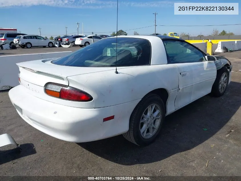 2002 Chevrolet Camaro VIN: 2G1FP22K822130344 Lot: 40703764