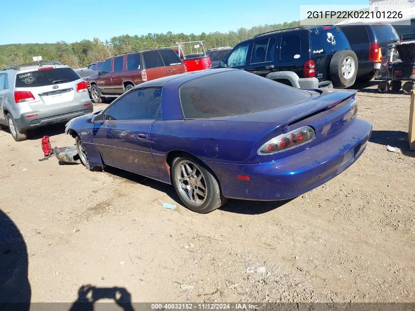 2G1FP22K022101226 2002 Chevrolet Camaro